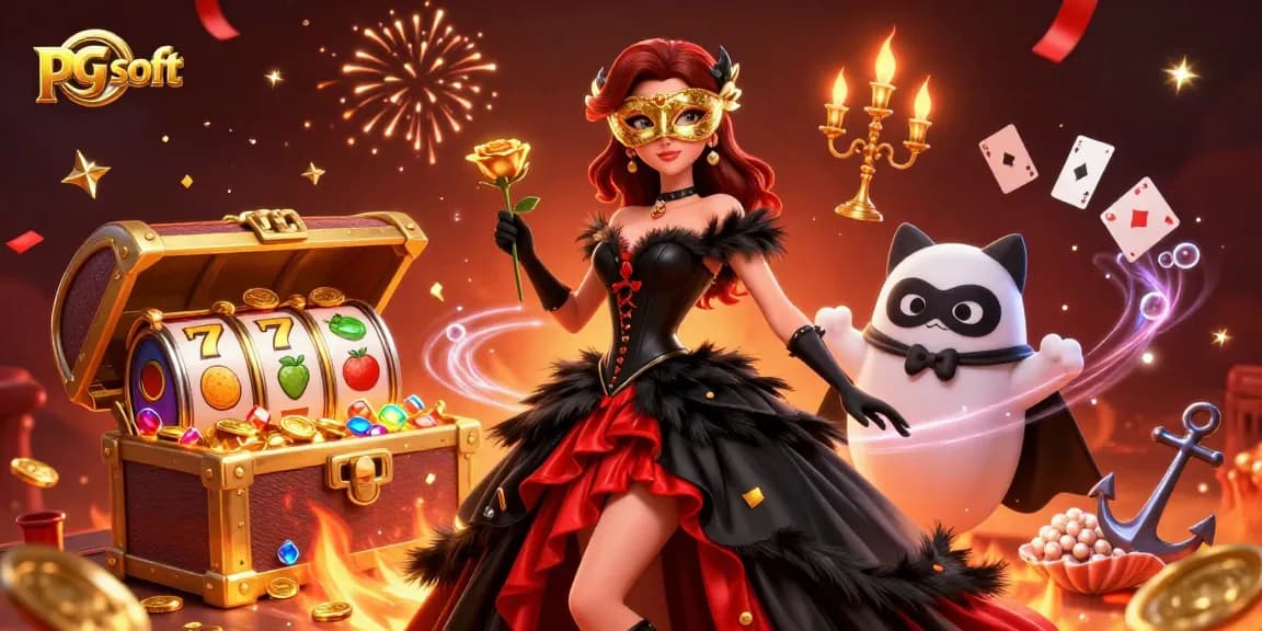 Spin the reels with pg soft in an immersive, vibrant casino-themed illustration.