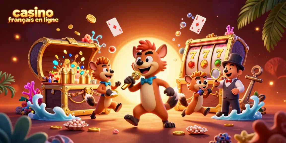 Les hyènes animées gèrent un casino français en ligne avec humour, feux d'artifice et trésors marins.
