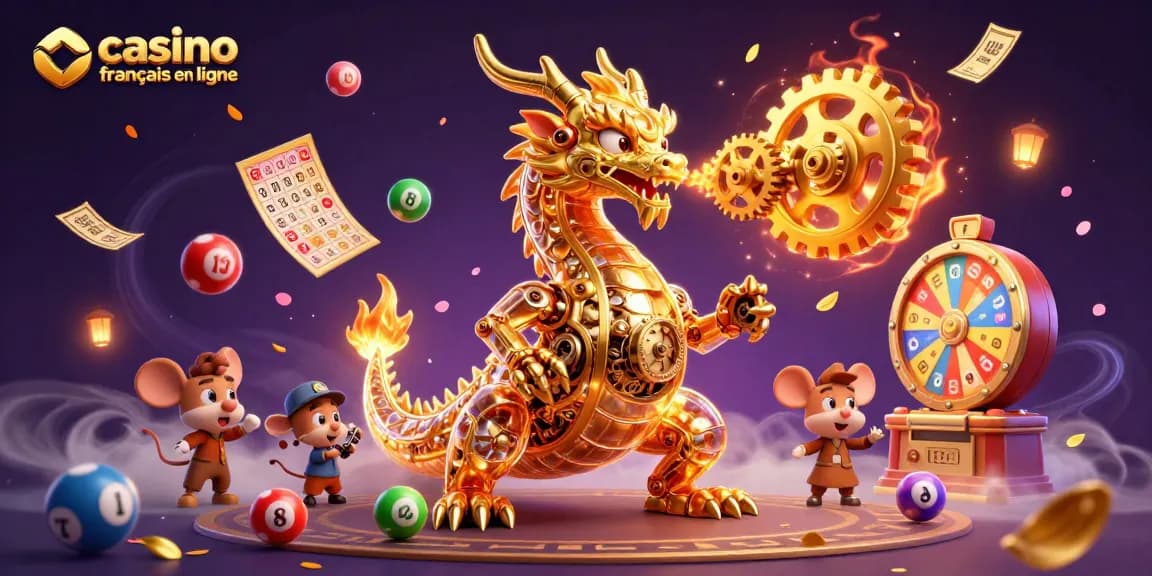 Jouez à casino francais en ligne avec un dragon en steampunk et un ingénieur souris animant les jeux