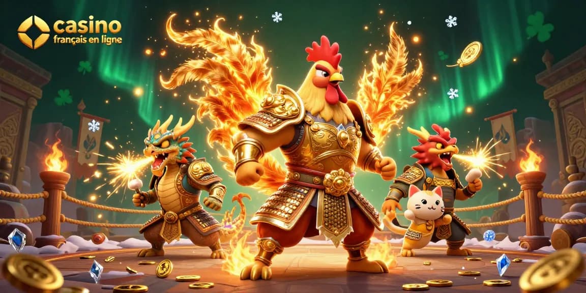 Profitez du casino français en ligne avec des personnages dynamiques et des éléments de jeu vibrants.