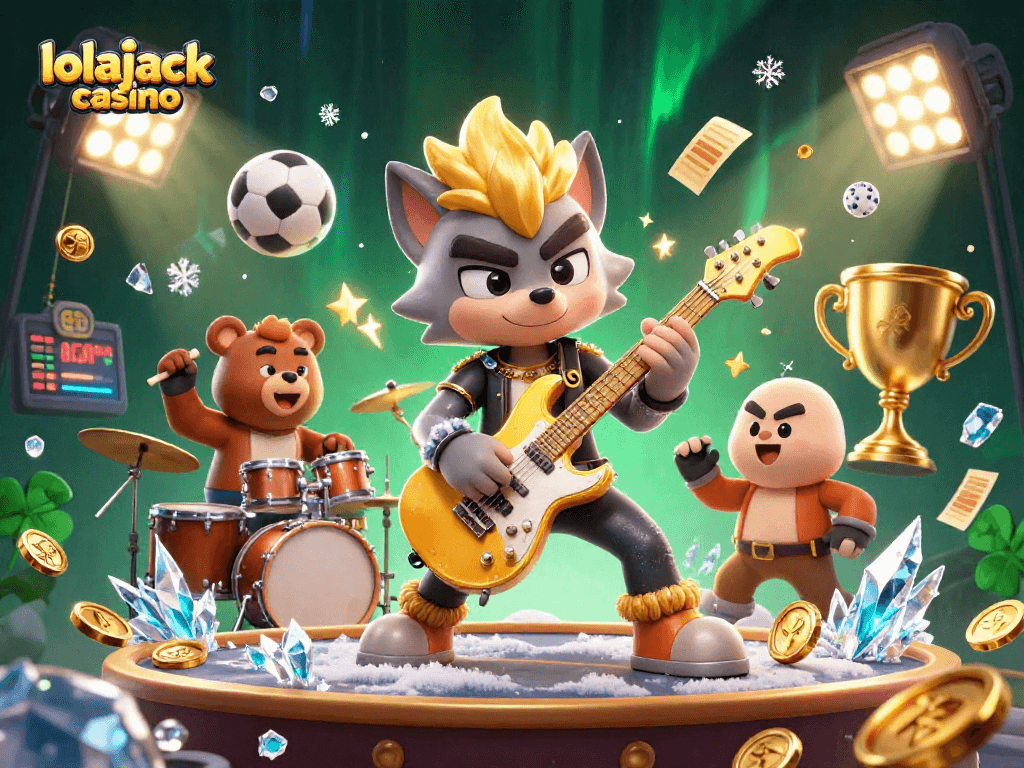 Experience thrilling gameplay at lolajack casino with dynamic characters, sports elements, and casino excitement.