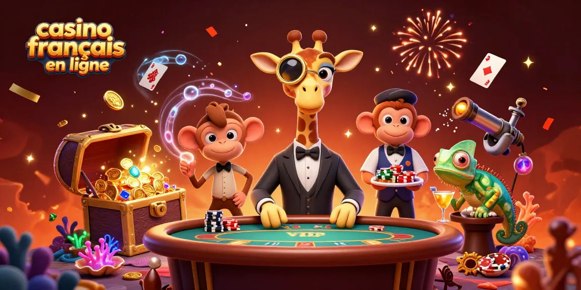 Jouez avec le meilleur atout du casino français en ligne : une girafe ambitieuse, un valet astucieux et un barman habile.