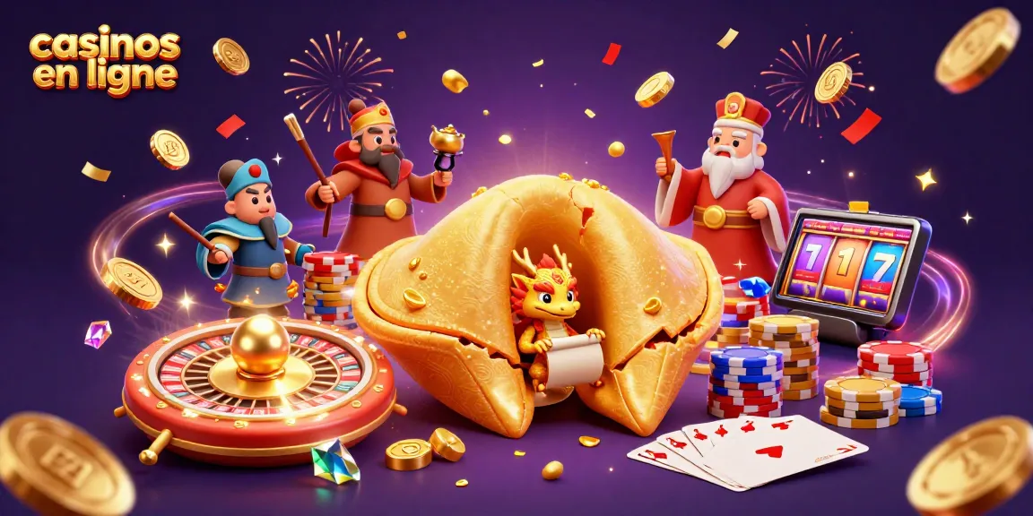 Jouez dans les casinos en ligne avec des jetons colorés, des pièces d'or et une ambiance festive.