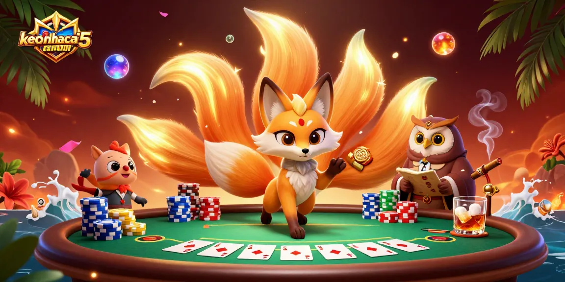 Engage with keonhacai5nam's vibrant 3D casino spirit scene featuring colorful poker action.