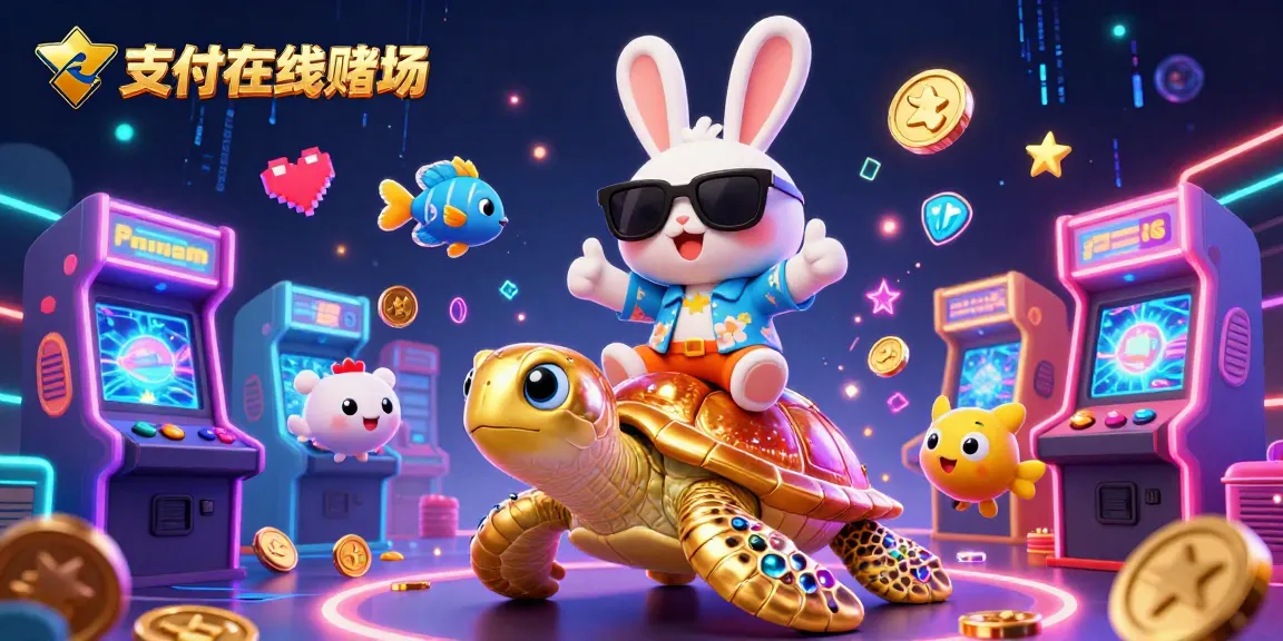体验支付在线赌场乐趣,卡通兔子与金龟在美丽海底世界畅游。