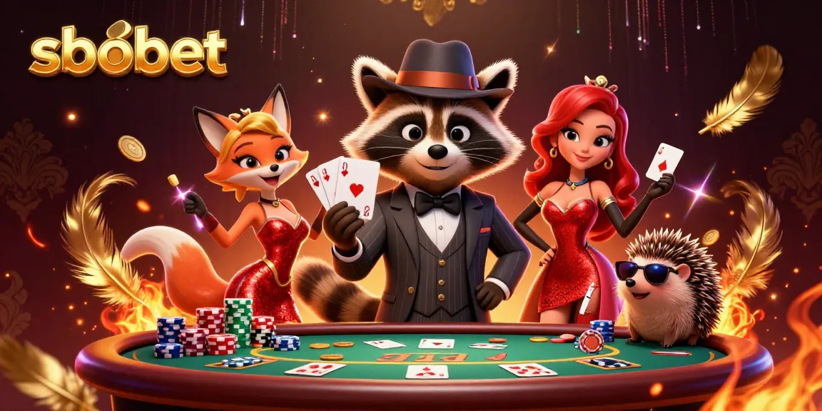 Engage in high-stakes poker excitement with sbobet in this vibrant casino illustration.