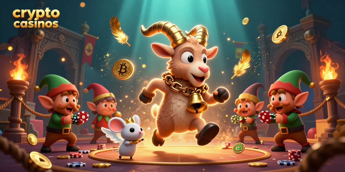 Les crypto casinos en fête avec un Krampus, une souris ange et des gremlins jouant