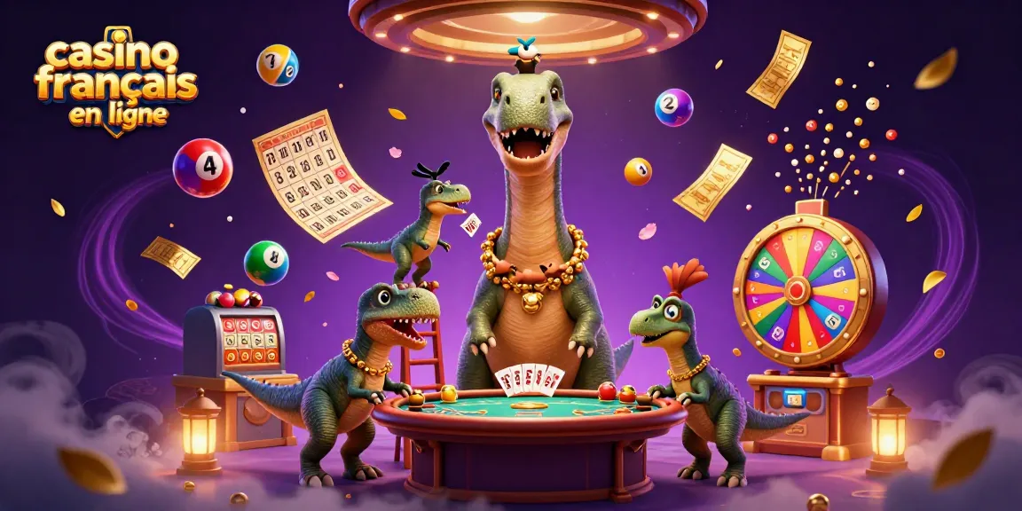 Jouez au casino français en ligne avec un brontosaurus géant et des raptors aux cartes.