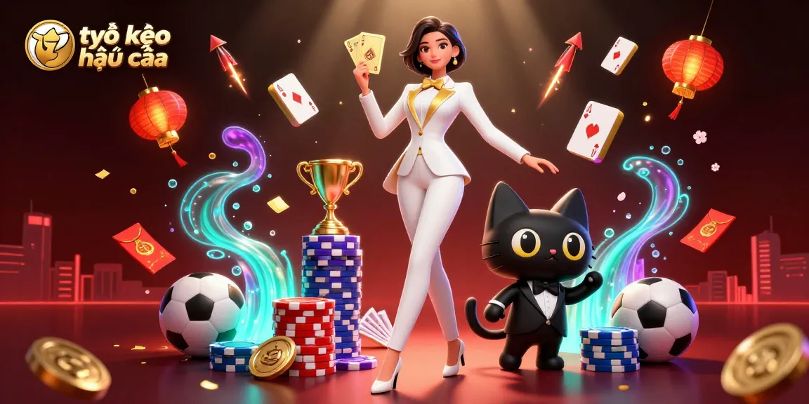 Join the excitement with tỷ lệ kèo nhà cái as the glamorous woman showcases her poker skills alongside a charming cat.
