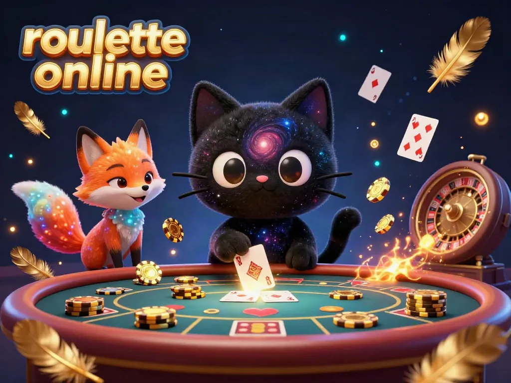Experience the thrill of roullete online, a vibrant 3D cosmic casino illustration featuring captivating characters and lively game elements.