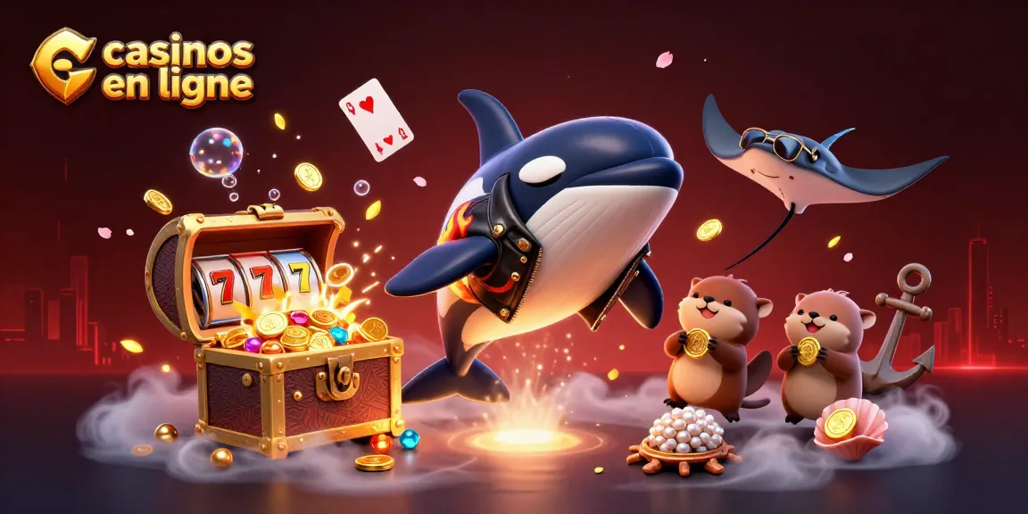 Les casinos en ligne s'animent avec une orque, un raie et des loutres flottant sur des pièces d'or.