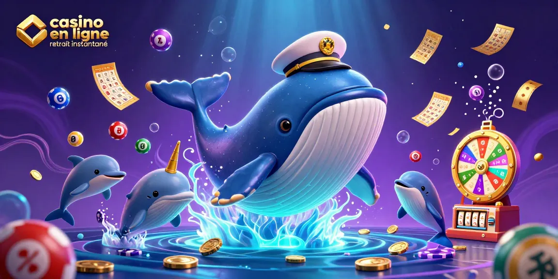Retirez instantanément vos gains au casino en ligne, illustration dynamique avec éléments de jeu et personnages amusants.