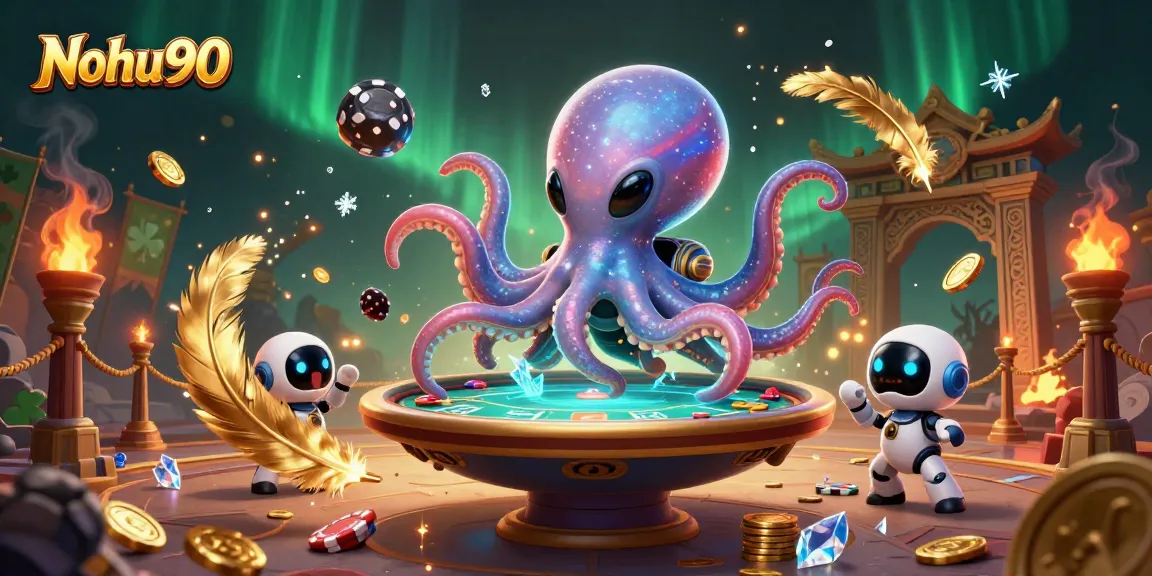 Nohu90 captivates players at a vibrant alien casino table with dynamic elements and space theme.