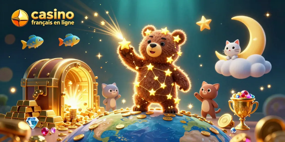 Gagnez avec le casino français en ligne en atteignant les pièces dorées des étoiles scintillantes.