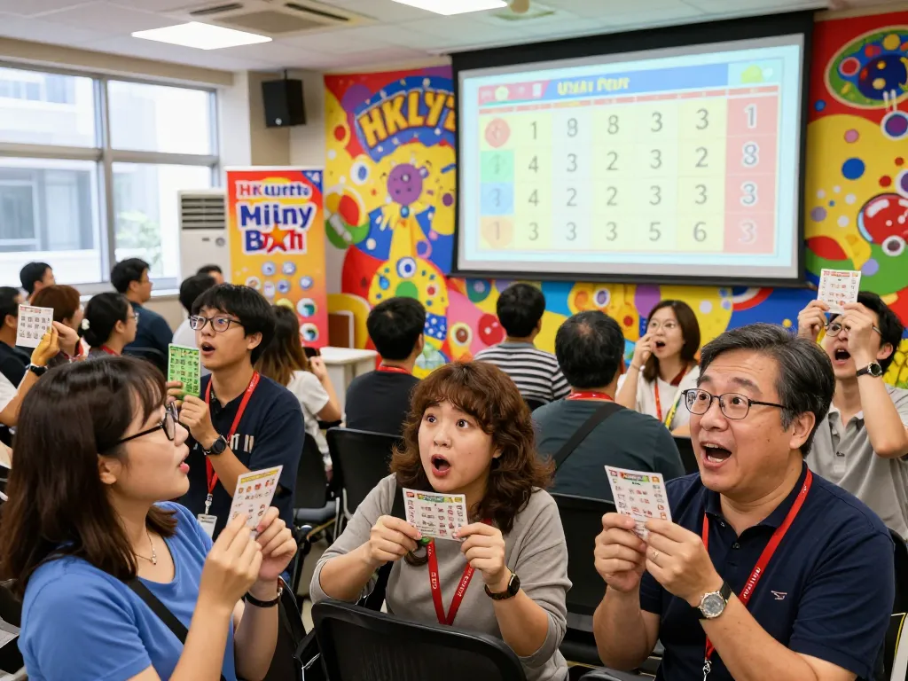 Live HK Lotto draw event showcasing excited attendees watching numbers being revealed.