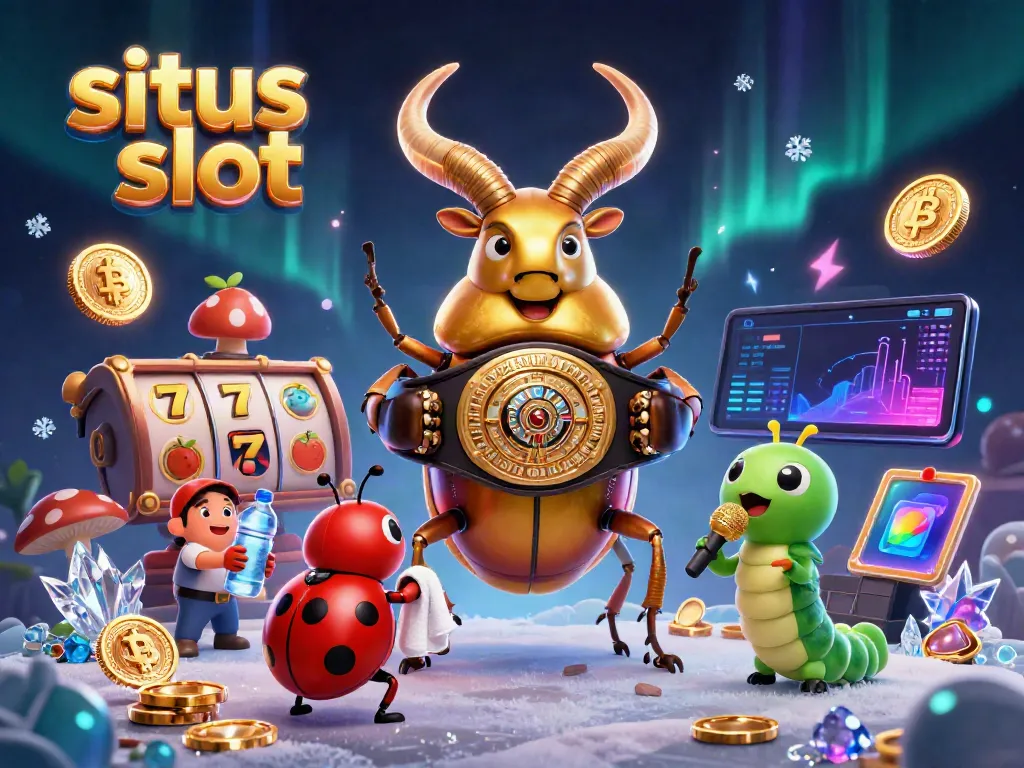 Visualisasi dinamis karakter situs slot yang menampilkan keberuntungan dengan jackpot dan elemen permainan.