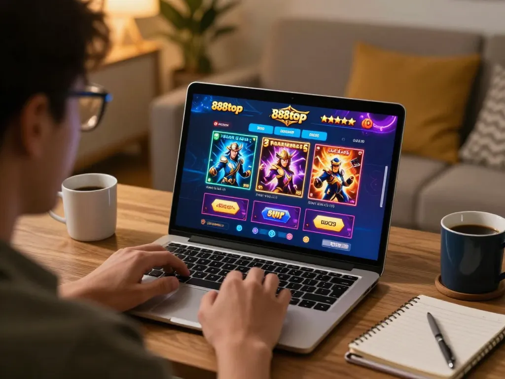 Player enjoying a dynamic online gaming experience at 888top, showcasing strategic betting on a vibrant interface.