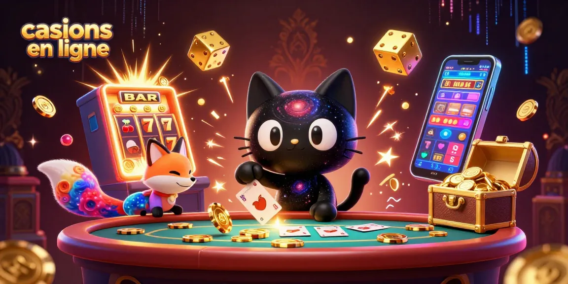 Découvrez l'univers captivant des casinos en ligne avec un chat gravitationnel et un renard nébuleux.