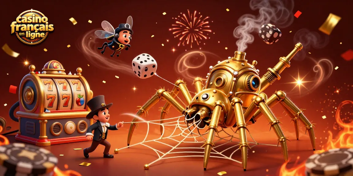 Découvrez l'excitation du casino français en ligne avec une illustration 3D captivante remplie de jeux.