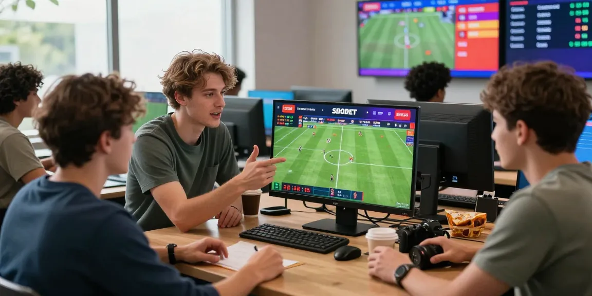 Players engaged in SBOBET online football betting with dynamic odds and lively atmosphere.