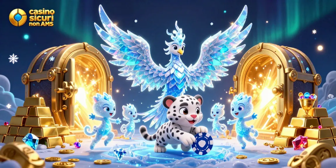 Giocando ai casino sicuri non AAMS, l'ice phoenix e un cucciolo di leopardo tra ricchezze scintillanti.