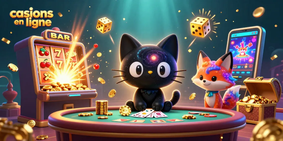 Jouer aux casinos en ligne dans un univers cosmique vibrant avec des personnages 3D animés.