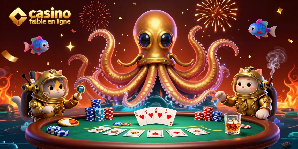 Profitez de l'ambiance festive d'un casino fiable en ligne avec un kraken légendaire et un chat plongeur.