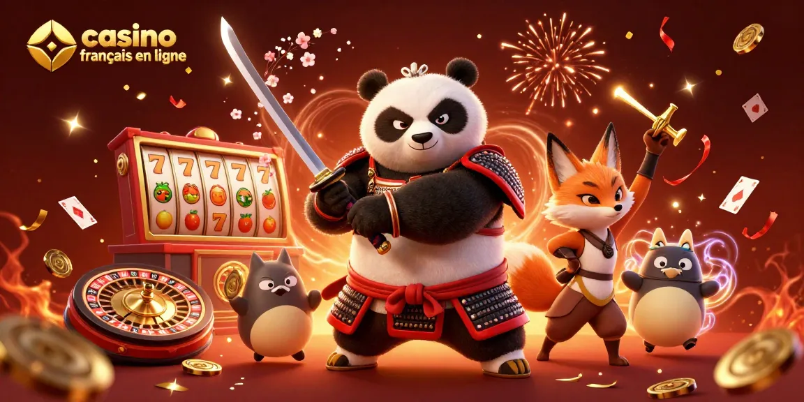 Jouez à un casino français en ligne avec des personnages animés dans une ambiance festive.