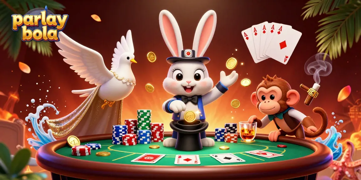 Engage in parlay bola betting with this dynamic 3D illustration showcasing thrilling casino elements.