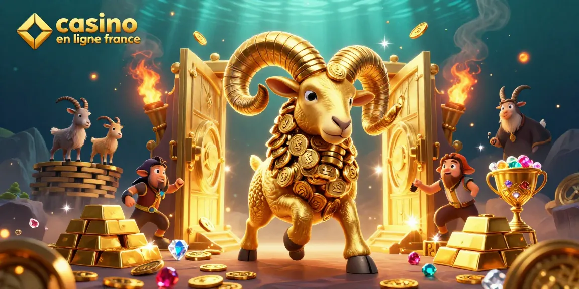 Jouez au casino en ligne France avec cette scène dynamique de jeux d'argent remplie d'or.