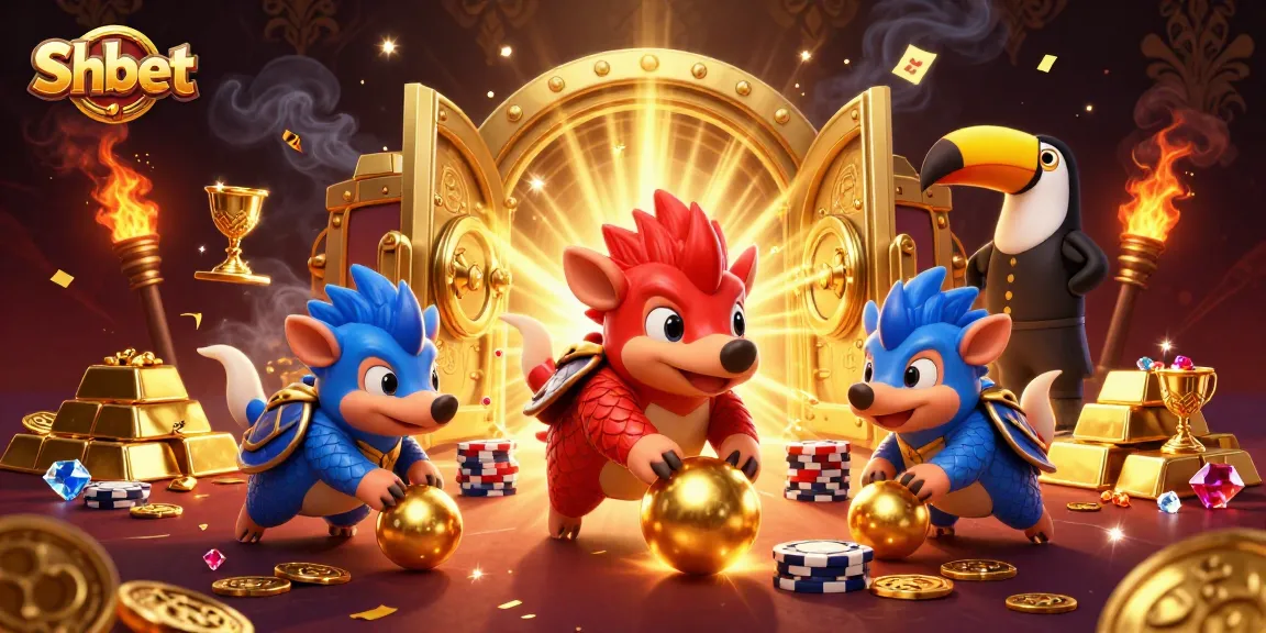 Sh bet pangolins compete in a golden casino showdown filled with jewels and treasure