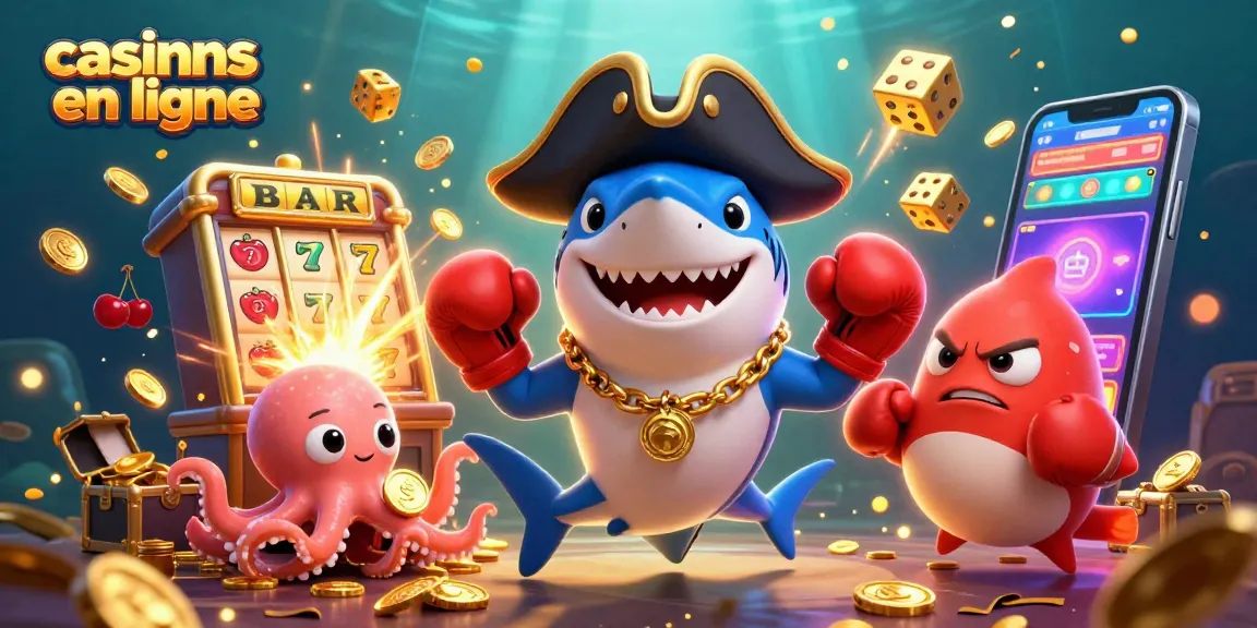 Les casinos en ligne offrent des jeux animés avec un requin pirate et un poisson-globe.