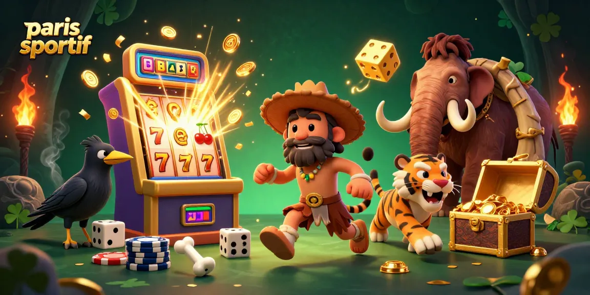Les paris sportif au casino avec un duo préhistorique et une machine à sous gagnante.
