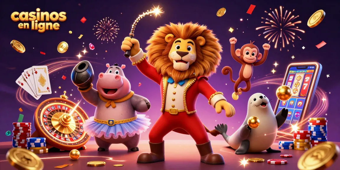 Frayez dans les casinos en ligne avec une illustration animée de personnages amusants et d'éléments de jeu