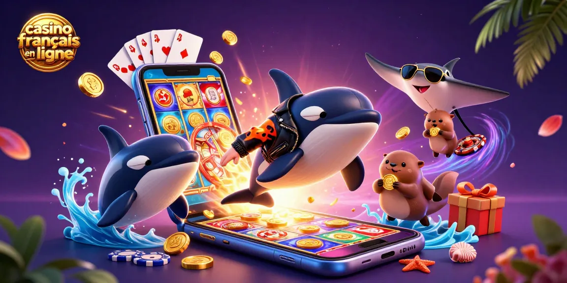 Jouez au casino francais en ligne avec une illustration dynamique d'orques et d'otaries animées.