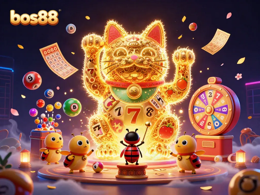 Menangkan kesenangan di bos88 dengan ilustrasi berwarna dari simbol kasino dan karakter imut!