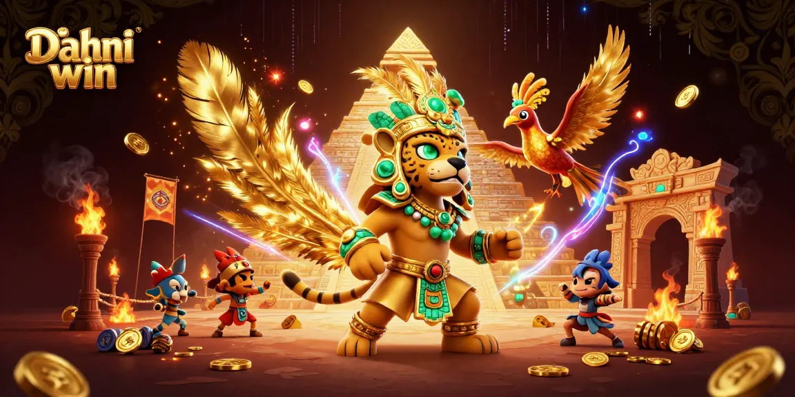 Dhani win's thrilling gaming scene with Mayan jaguar priest and casino elements enhancing the excitement.