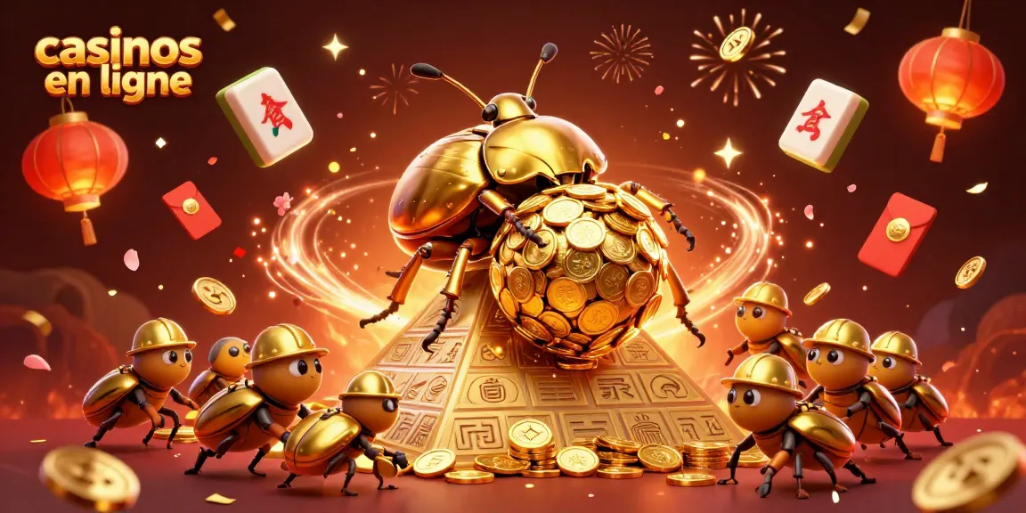Roulez des pièces d'or et découvrez des casinos en ligne avec des symboles lumineux.