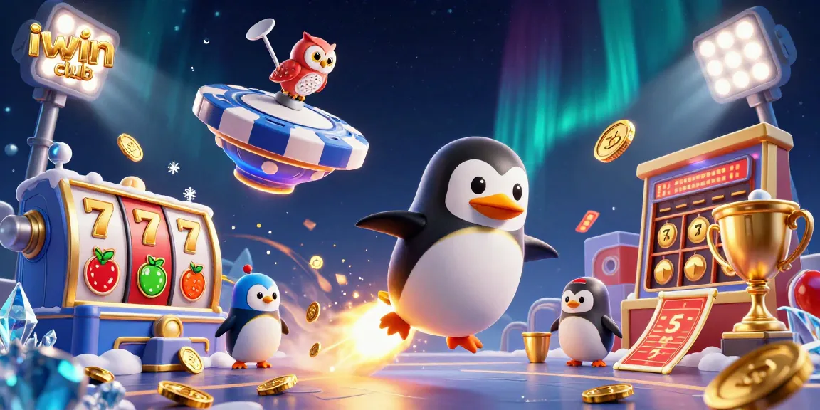 Engage with iwin club's thrilling slot games amid vibrant casino scenes and immersive animations.