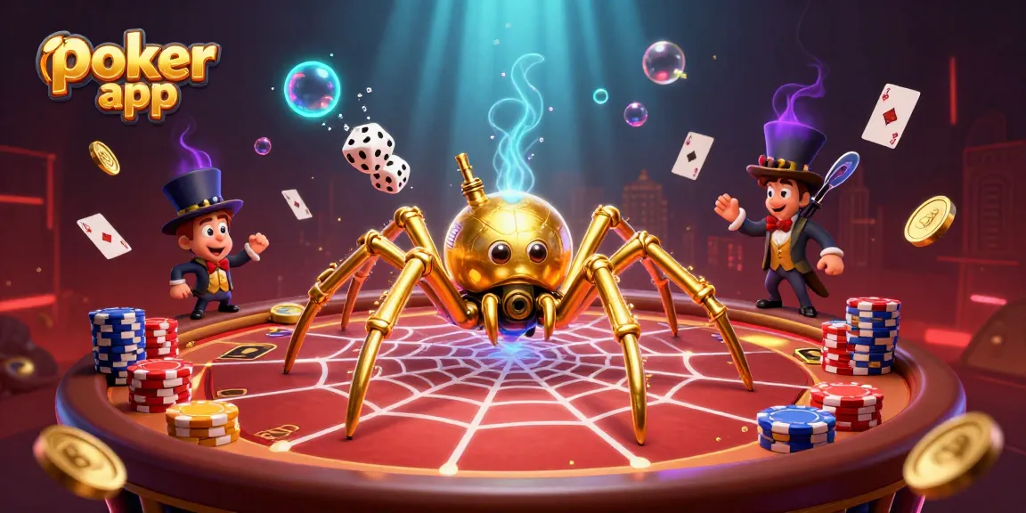 Giocare con le migliori app poker mentre un ragno d’oro intrica i dadi nella sua tela dorata.