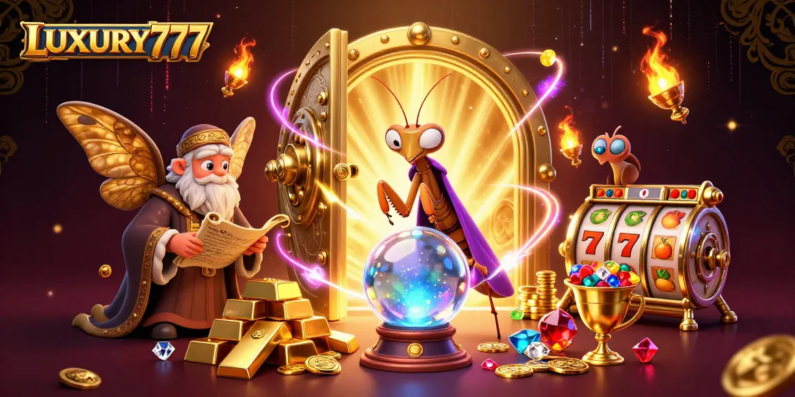 LUXURY777 menghadirkan kasino virtual dengan elemen slot dan harta karun berkilauan.