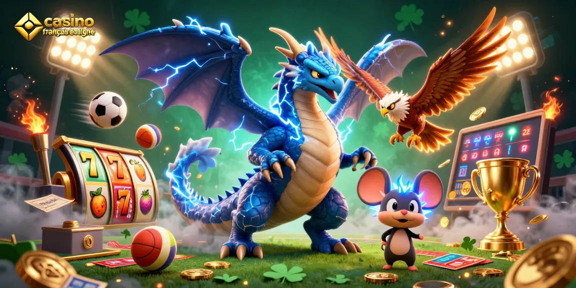 Découvrez une scène vibrante de jeu avec casino français en ligne animé par des personnages fantastiques.