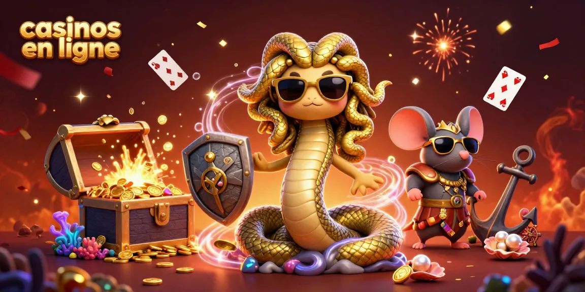 Plongez dans l'univers des casinos en ligne avec cette illustration animée captivante mêlant courage et trésors.