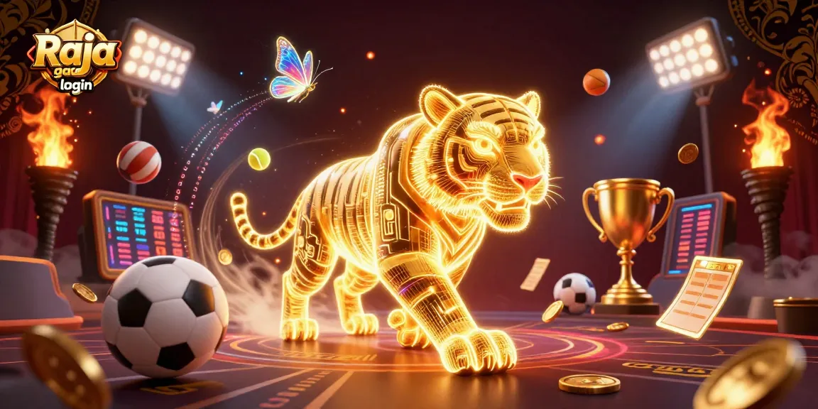 Experience the excitement of Raja game login with thrilling casino visuals and vibrant betting elements.