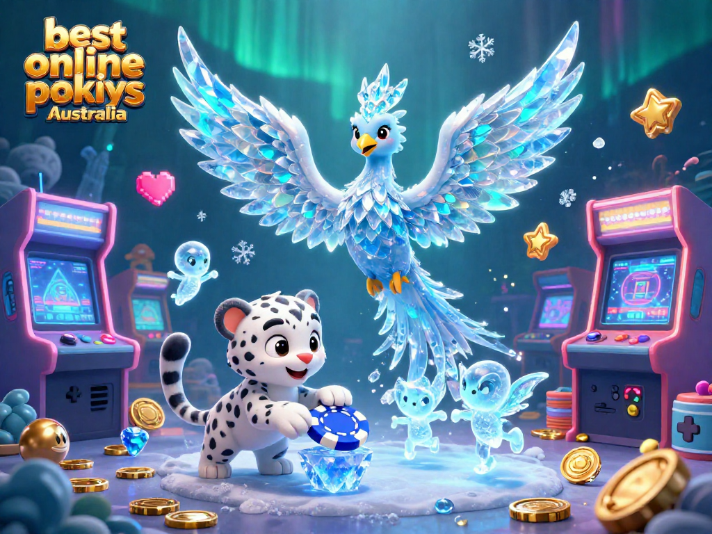 Play the best online pokies Australia with vibrant arcade elements and ice-themed characters.