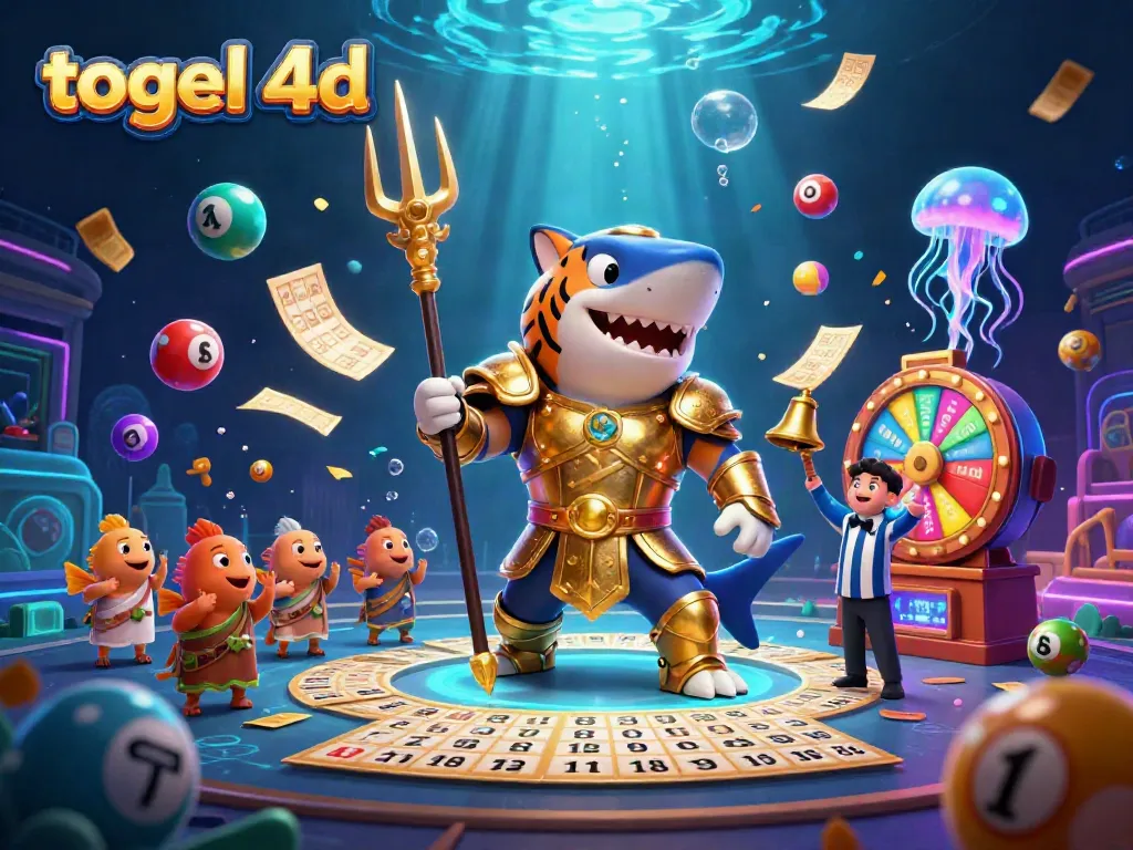 Experience thrilling togel 4d action with vibrant lottery elements in an underwater arena.