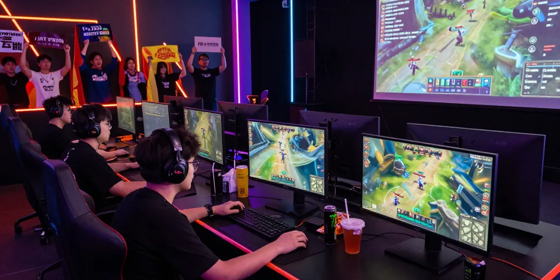 Exciting cika4d gaming event scene with competitive gamers in a vibrant esports arena.