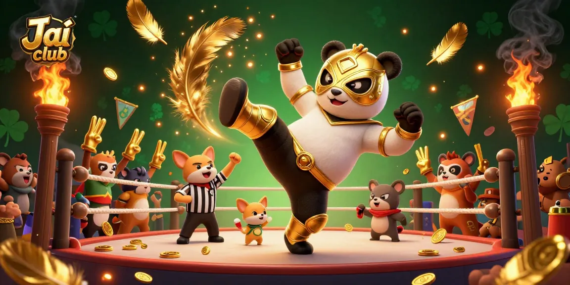 Jai club invites players to enjoy an exciting kickboxing spectacle with colorful elements and festive atmosphere.