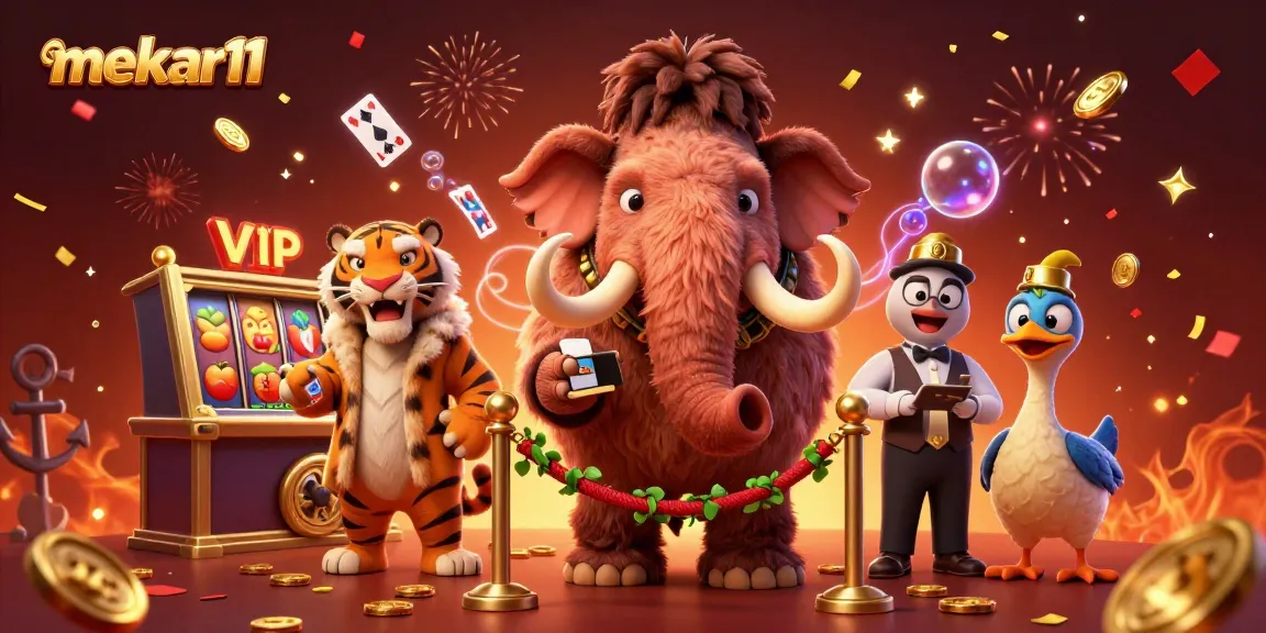 Experience exciting gaming at mekar11 with a vibrant casino scene featuring unique characters.