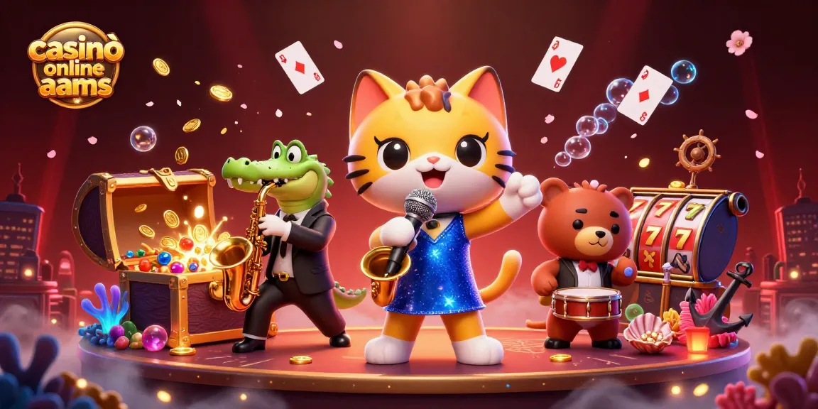 Immagine di casinò online non aams con un gatto jazz cantore e un coccodrillo che suona il sassofono.